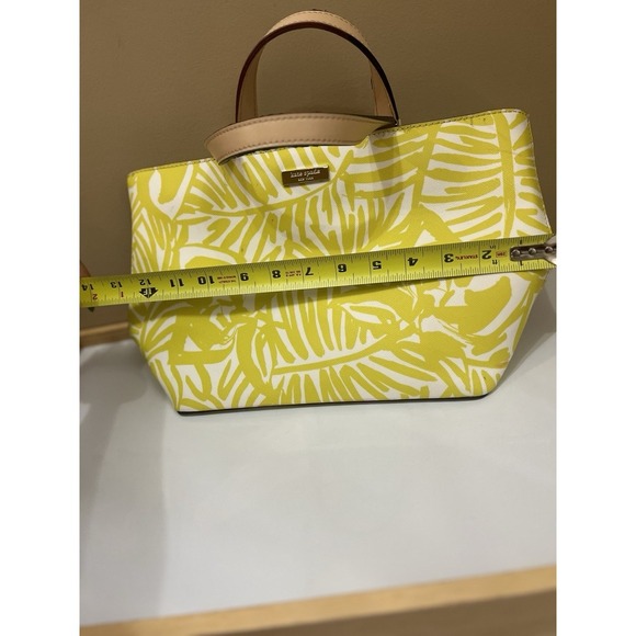 Used Kate Spade NewYork Yellow Grant Street Jules Grainy Vinyl Leather Tote - Picture 2 of 16